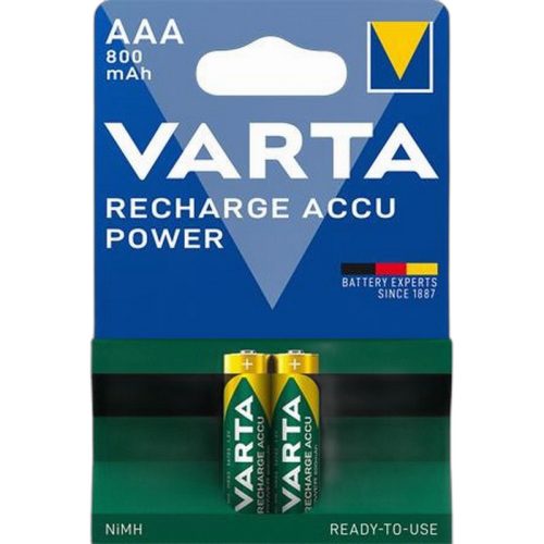 Tölthető elem, AAA mikro, 2x800 mAh, előtöltött, VARTA "Power"