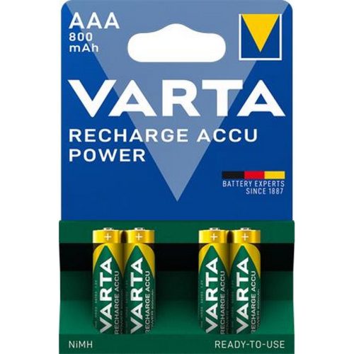Tölthető elem, AAA mikro, 4x800 mAh, előtöltött, VARTA "Power"