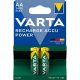 Tölthető elem, AA ceruza, 2x2600 mAh, előtöltött, VARTA "Power"