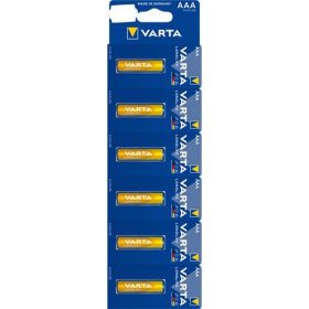   Elem, AAA mikro, 6 db, egyesével téphető, VARTA "Longlife Kartella"