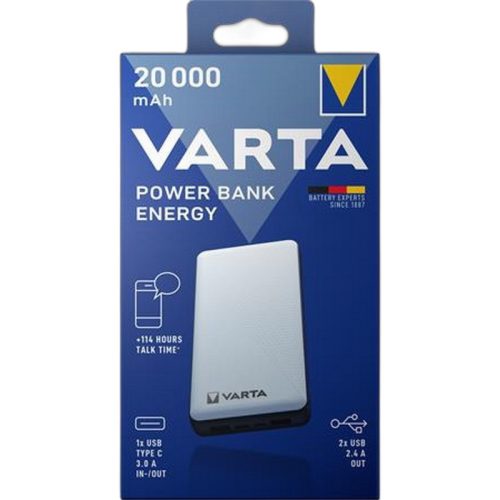 Hordozható akkumulátor, 20000 mAh, VARTA