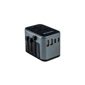   Utazó adapter, univerzális, USB-A(QC 3.0)/USB-C(PD30W)2xUSB, VERBATIM "UTA-03"