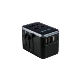   Utazó adapter, univerzális, USB-A(QC 3.0)/USB-C(PD61W)2xUSB, VERBATIM "UTA-04"