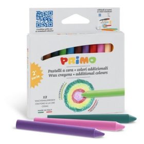   Zsírkréta PRIMO 0502PC12AD 12db-os készlet, 1+1 kartondobozban ( két különböző színskála )