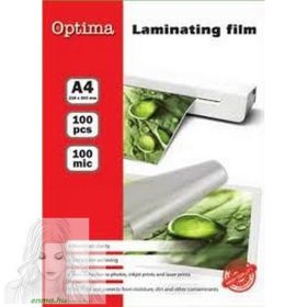 Lamináló Fólia Optima A/4 100 Micron, (100 Db/Doboz)