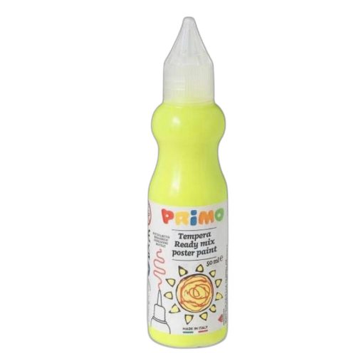 Tempera PRIMO 50ml, finomkihúzóval 2001BRF50210 neon sárga