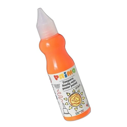 Tempera PRIMO 50ml, finomkihúzóval 2001BRF50250 neon narancssárga