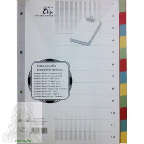 Elválasztó Lap Fornax A4 Karton, 225X297Mm 6 Színregiszter