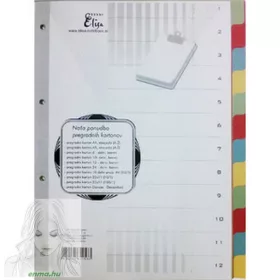   Elválasztó Lap Fornax A4 Karton, 225X297Mm 12 Színregiszter
