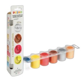 Tempera PRIMO 231TM6E metallic colors, set of 6x25ml, jar