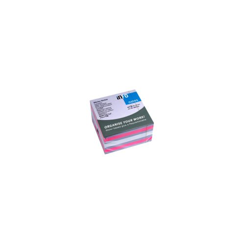 Jegyzettömb InfoNotes öntapadós, 75x75 mm, 450 lap, pasztell színek (pink, fehér,lila)