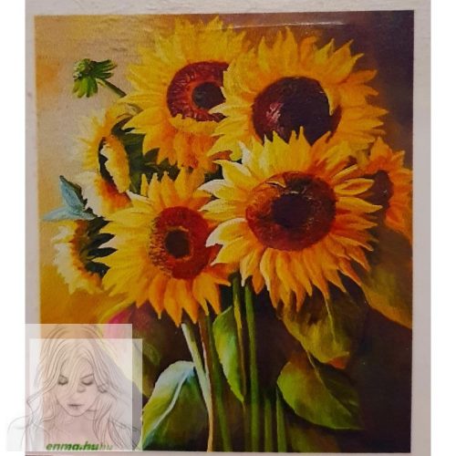 Gyémántszemes kirakó 5D, 50x40 cm, Sunflower