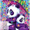 Számfestő 20X30Cm Színpompás "Panda With Raining Hearts" Keret Nélküli