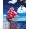  Számfestő 30X30 Cm Színpompás "Pink Ship" Keret Nélküli 