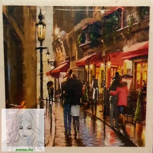 Számfestő 40X30 Cm, Színpompás "A Romantic Walk" Keret Nélküli 