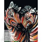   Számfestő 50X40Cm Színpompás "Enamored Zebras" Keret Nélküli 