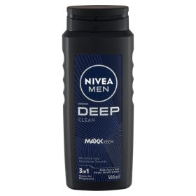   NIVEA MEN Deep Clean tusfürdő tusoláshoz, arc- és hajmosáshoz 500 ml