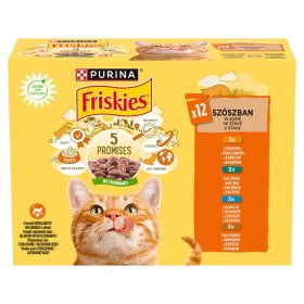   Friskies szószban csirkével/kacsával/lazaccal/pulykával macskaeledel 12 x 85 g (1,02 kg)