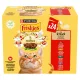 Friskies Purina Friskies szószban csirkével/marhával/báránnyal/kacsával nedves macskaeledel 24 x 85 g