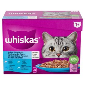   whiskas Halas Kedvencek teljes értékű nedves eledel felnőtt macskáknak aszpikban 12 x 85 g (1,02 kg)