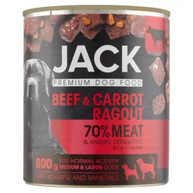   Jack teljes értékű eledel felnőtt kutyák minden fajtája számára marhahússal és répával 800 g