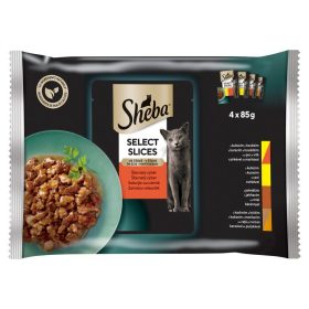  Sheba Select Slices teljes értékű nedves eledel felnőtt macskáknak zamatos választék 4x85 g (340 g)