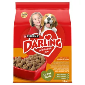   DARLING teljes értékű állateledel felnőtt kutyák számára csirke és pulyka ízletes keverékével 3 kg