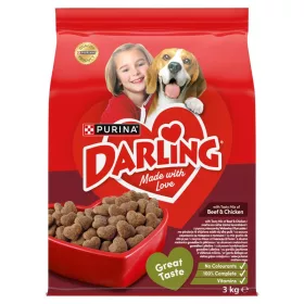   DARLING teljes értékű állateledel felnőtt kutyák számára marha és csirke ízletes keverékével 3 kg