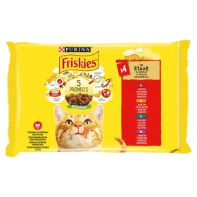  Friskies Purina szószban csirkével/kacsával/lazaccal/pulykával nedves macskaeledel 4 x 85 g