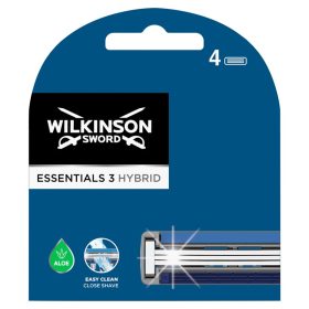   WILKINSON SWORD Essentials 3 Hybrid hárompengés borotvabetét krémezőcsíkkal 4 db