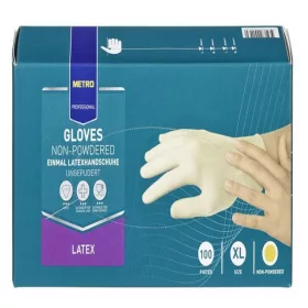 METRO PROFESSIONAL Latex Kesztyű XL Fehér 100 db