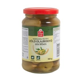 FINE LIFE Mandulával Töltött Zöld Olajbogyó 360g