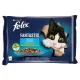 felix Purina Fantastic lazaccal, cukkinivel/pisztránggal, zöldbabbal aszpikban macskaeledel 4 x 85 g