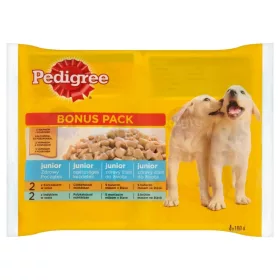   Pedigree Junior teljes értékű vegyes válogatás eledel kölyöknek rizzsel vagdalttal 4 x 100 g (400 g)