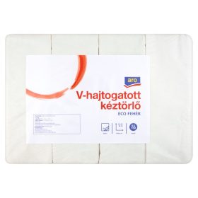   aro V - Hajtogatott Eco Fehér Kéztörlő 2 Rétegű 4 x 150 db