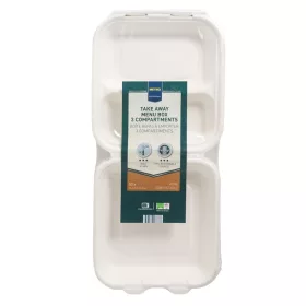   METRO PROFESSIONAL 3 Részes Bológiailag Lebomló Mikrózható Menüdoboz 800 ml 50 db