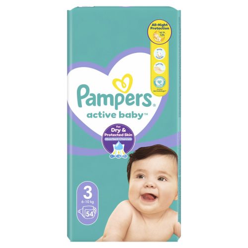 PAMPERS Active Baby, pelenka, méret: 3, 54db