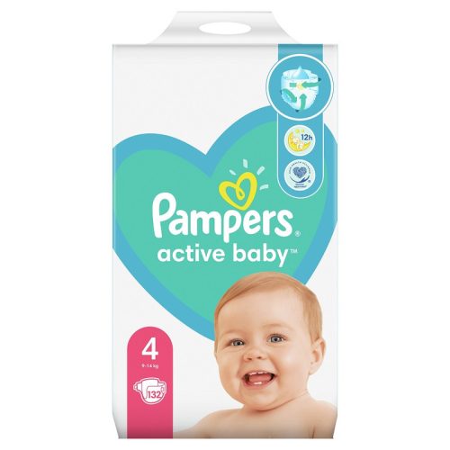 PAMPERS Active Baby Dry, pelenka, méret: 4, 132db