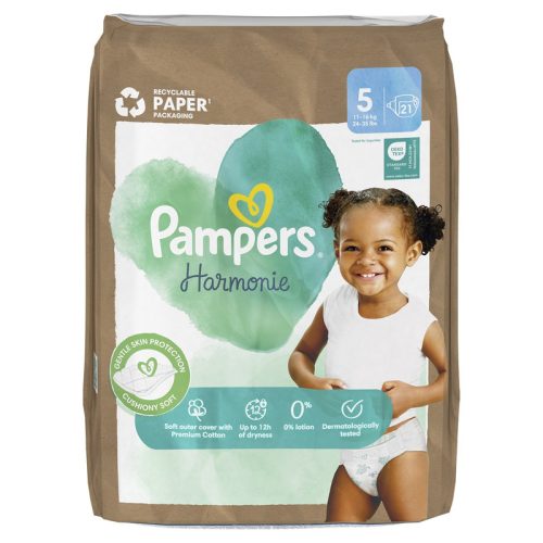 PAMPERS Harmonie Baby, pelenka, méret: 5, 21db