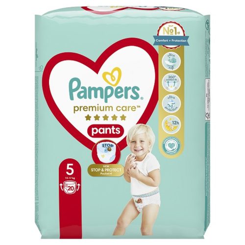 PAMPERS Premium Care Pants, bugyipelenka, méret: 5, 20db