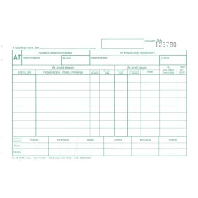   Készlet átadás átvételi bizonylat 8tételes 25x4 lapos tömb A/5 fekvő B.12-122