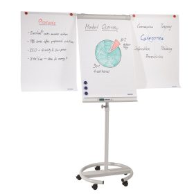   Flipchart tábla mobil 68x105cm, mágneses, 2 db segédkarral, 5 görgős Premium line  F2400/N Franken