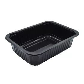 Síkperemes PP tálca 187 x 137 x 50 mm fekete