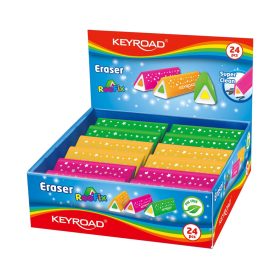   Radír, PVC mentes 24 db/display Keyroad Roo Fix vegyes színek