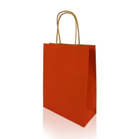   Sodrottfüles papírtáska 185x240mm 80mm talp S méret 250 db/doboz, piros