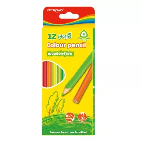   Színes ceruza készlet 2,9 mm famentes háromszögletű Keyroad 12 klf. szín