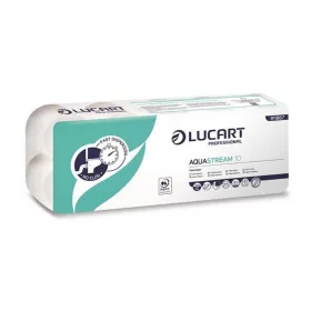   Toalettpapír 2 rétegű 200 lap/tekercs 10 tekercs/csomag Aquastream 10 Lucart_811B67J hófehér