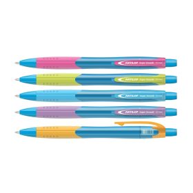   Golyóstoll nyomógombos vegyes színek 0,7mm Antilop Super Smooth írásszín kék