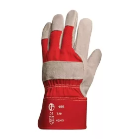 Védőkesztyű erős bőr M-es méret piros