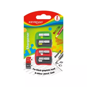   Hegyező, 2 lyukú, 2 db/bliszter, Keyroad Dou-Power, vegyes színek